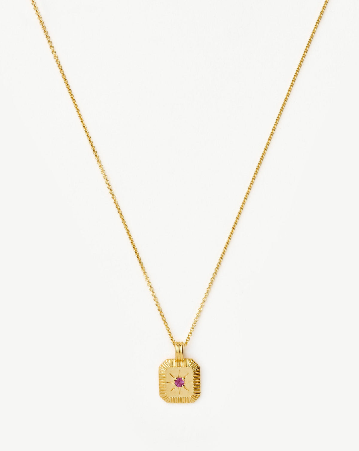 October Birthstone Pendant Necklace | 18k Gold Vermeil/Pink Tourmaline