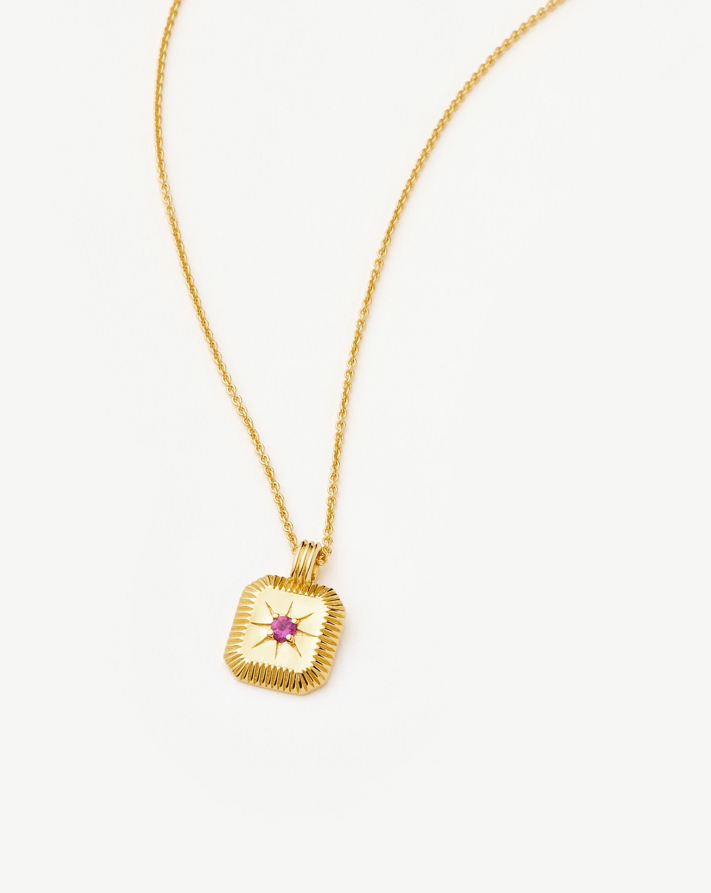 October Birthstone Pendant Necklace | 18k Gold Vermeil/Pink Tourmaline