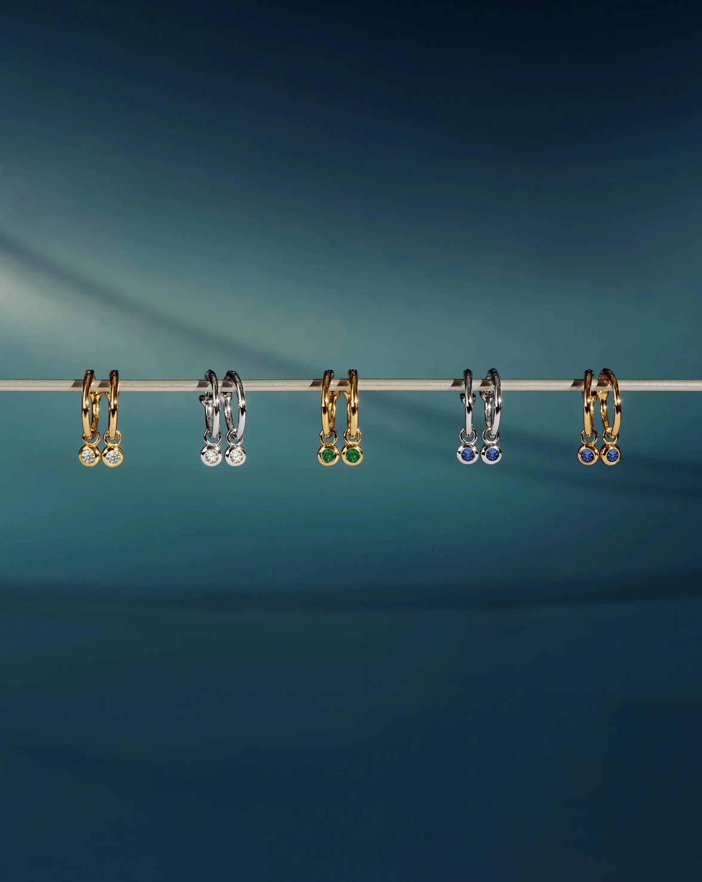 Tennis Charm Mini Hoop Earrings | Sterling Silver/Cubic Zirconia