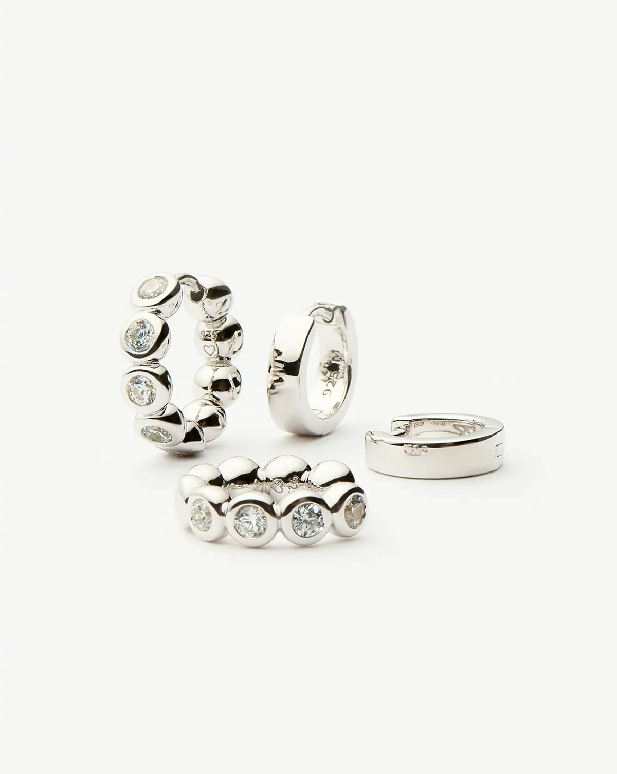 Tennis & Chubby Hoop Earring Set | Sterling Silver