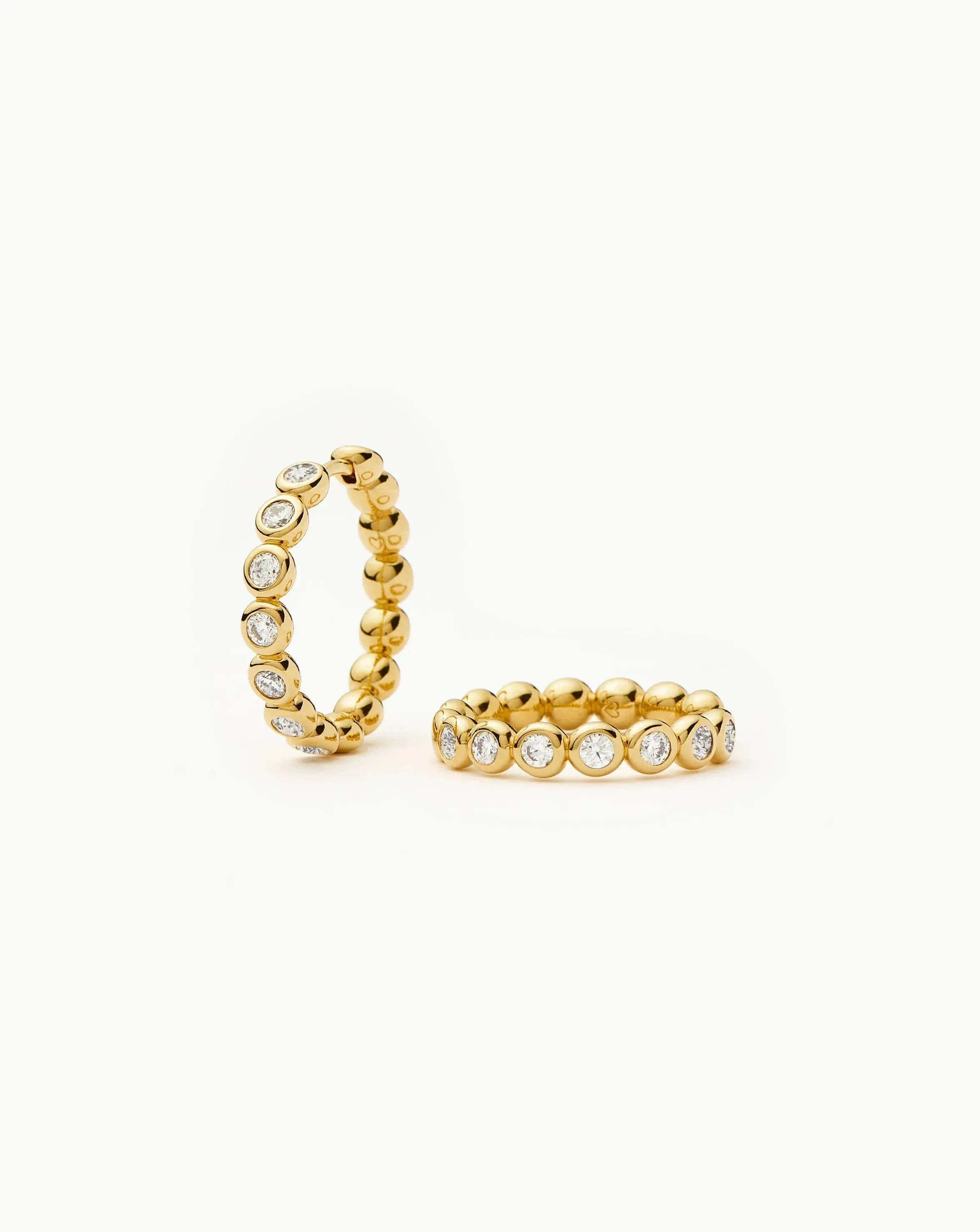 Tennis Classic Hoop Earrings | 18k Gold Plated/Cubic Zirconia
