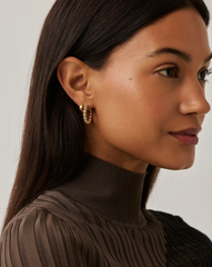 Tennis Classic Hoop Earrings | 18k Gold Plated/Cubic Zirconia