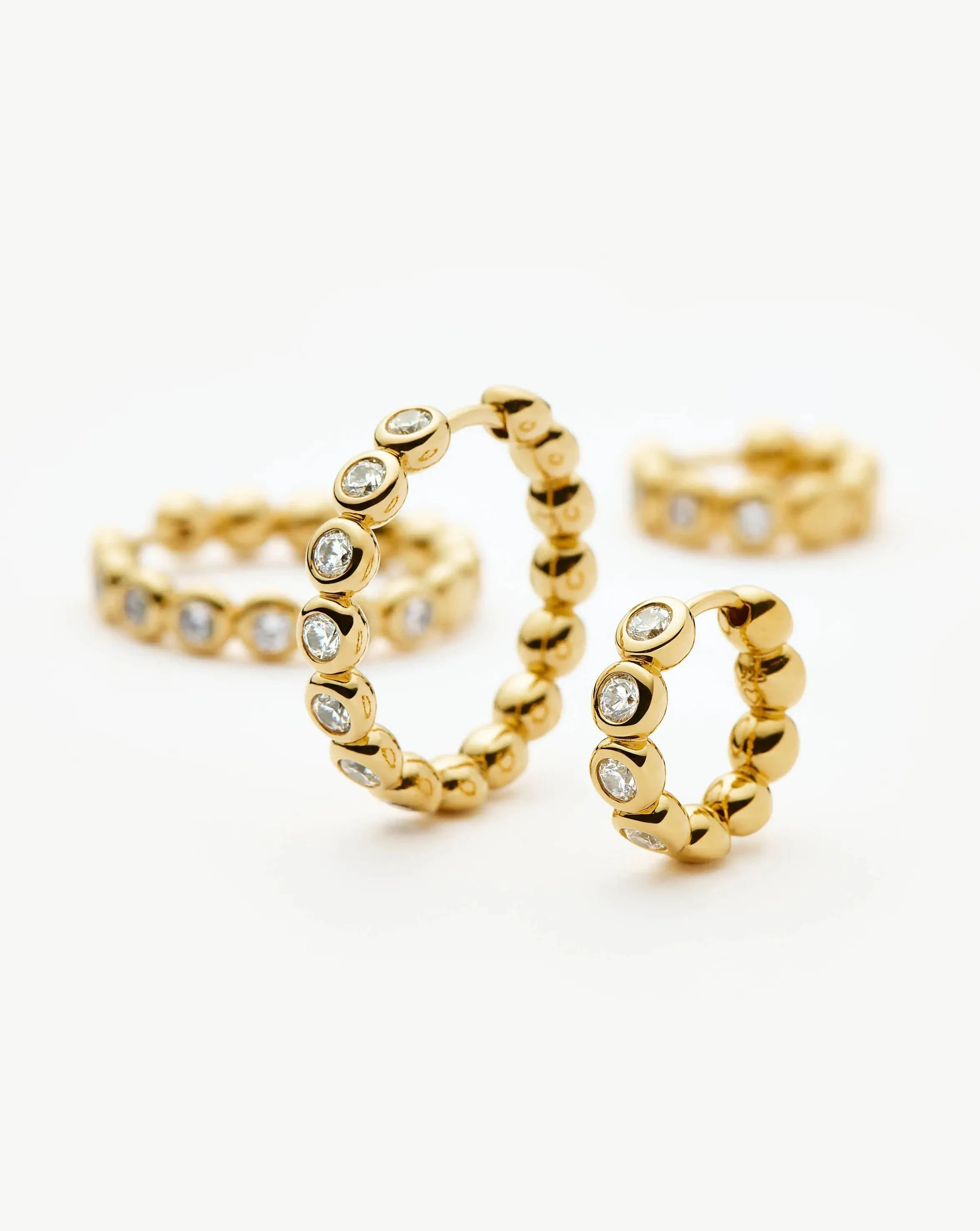Tennis Classic Hoop Earrings | 18k Gold Plated/Cubic Zirconia