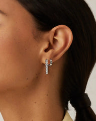 Tennis Classic Hoop Earrings | Silver Plated/Cubic Zirconia