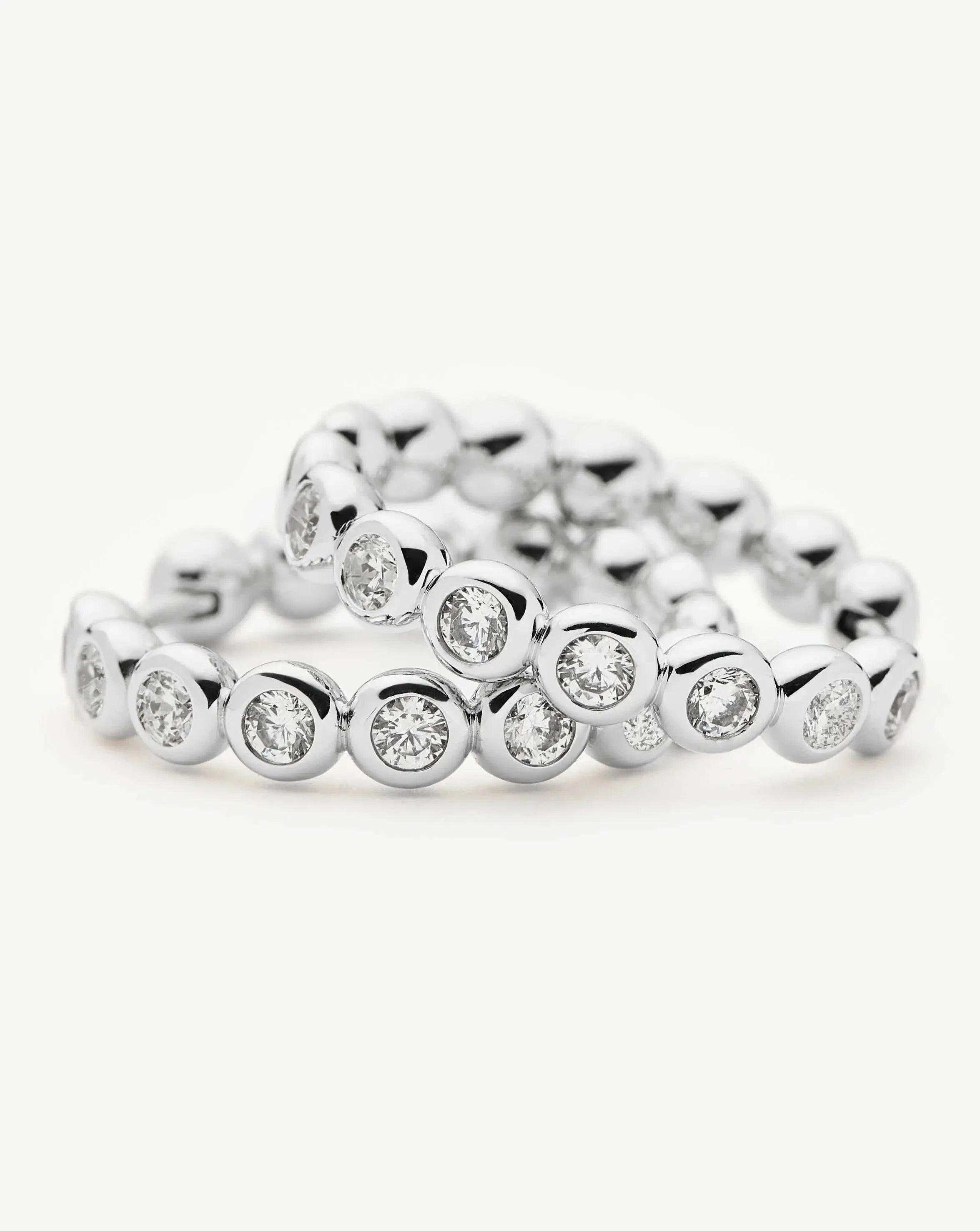 Tennis Classic Hoop Earrings | Silver Plated/Cubic Zirconia