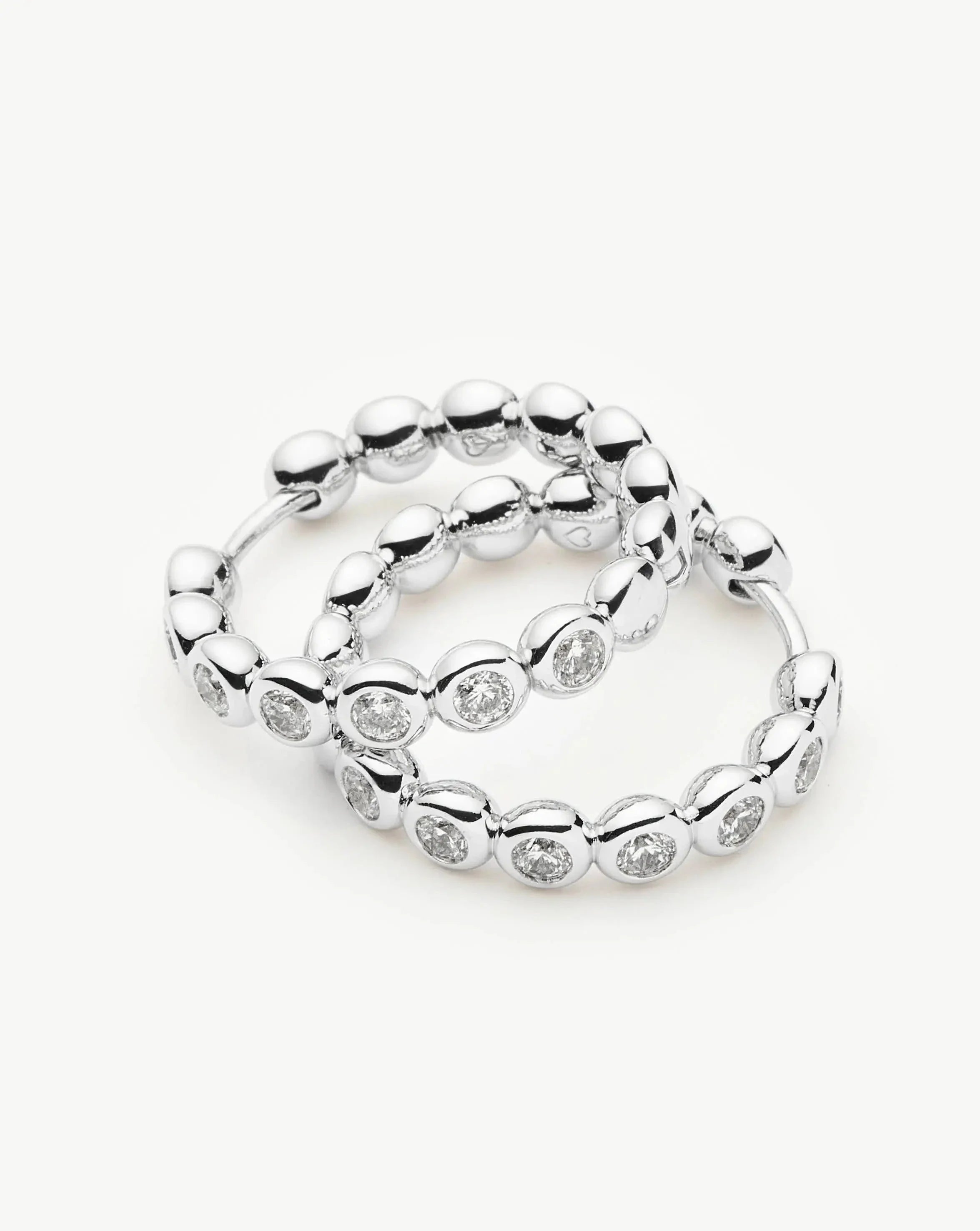 Tennis Classic Hoop Earrings | Silver Plated/Cubic Zirconia