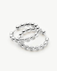 Tennis Classic Hoop Earrings | Silver Plated/Cubic Zirconia