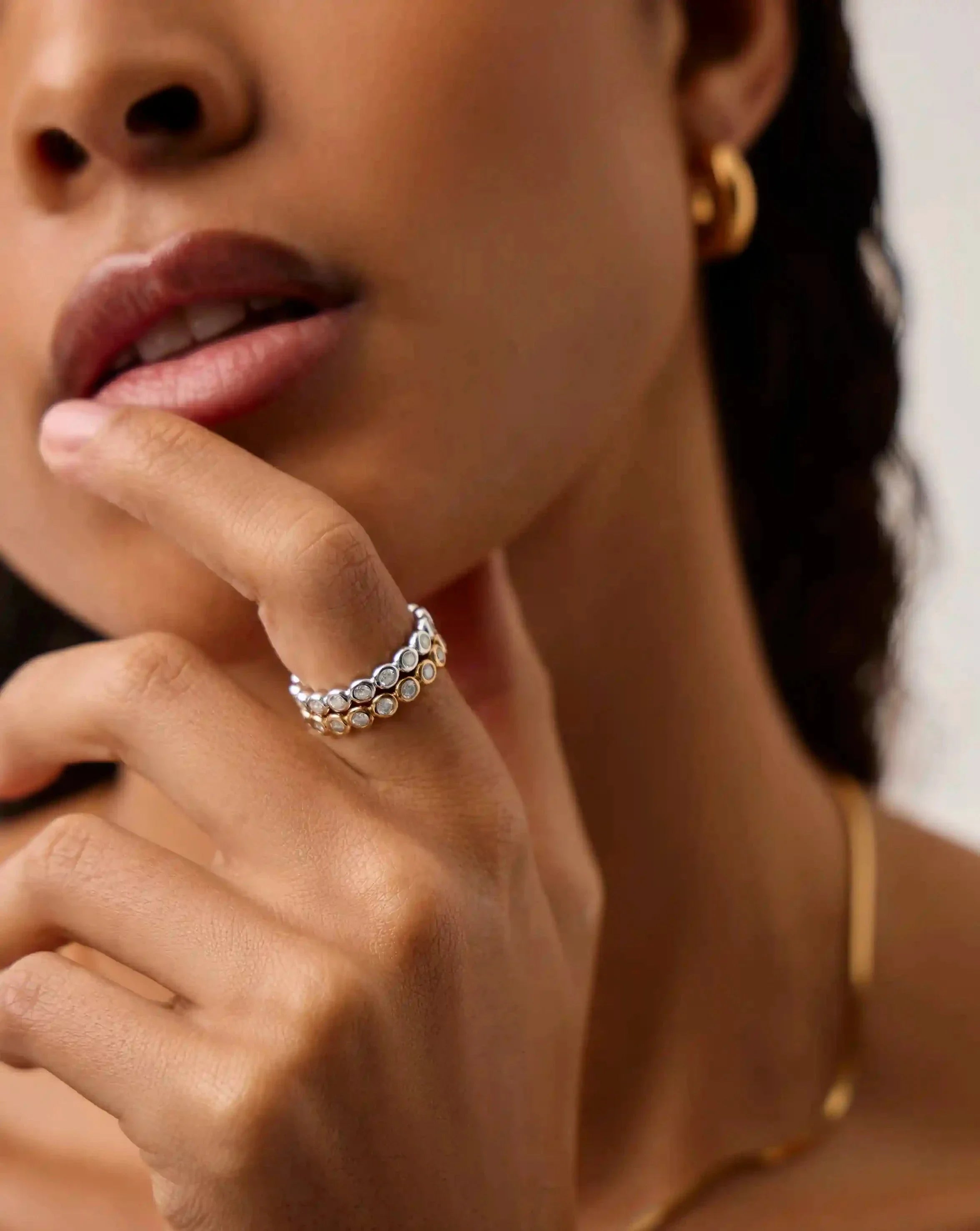 Tennis Eternity Stacking Ring | 18k Gold Vermeil/Cubic Zirconia