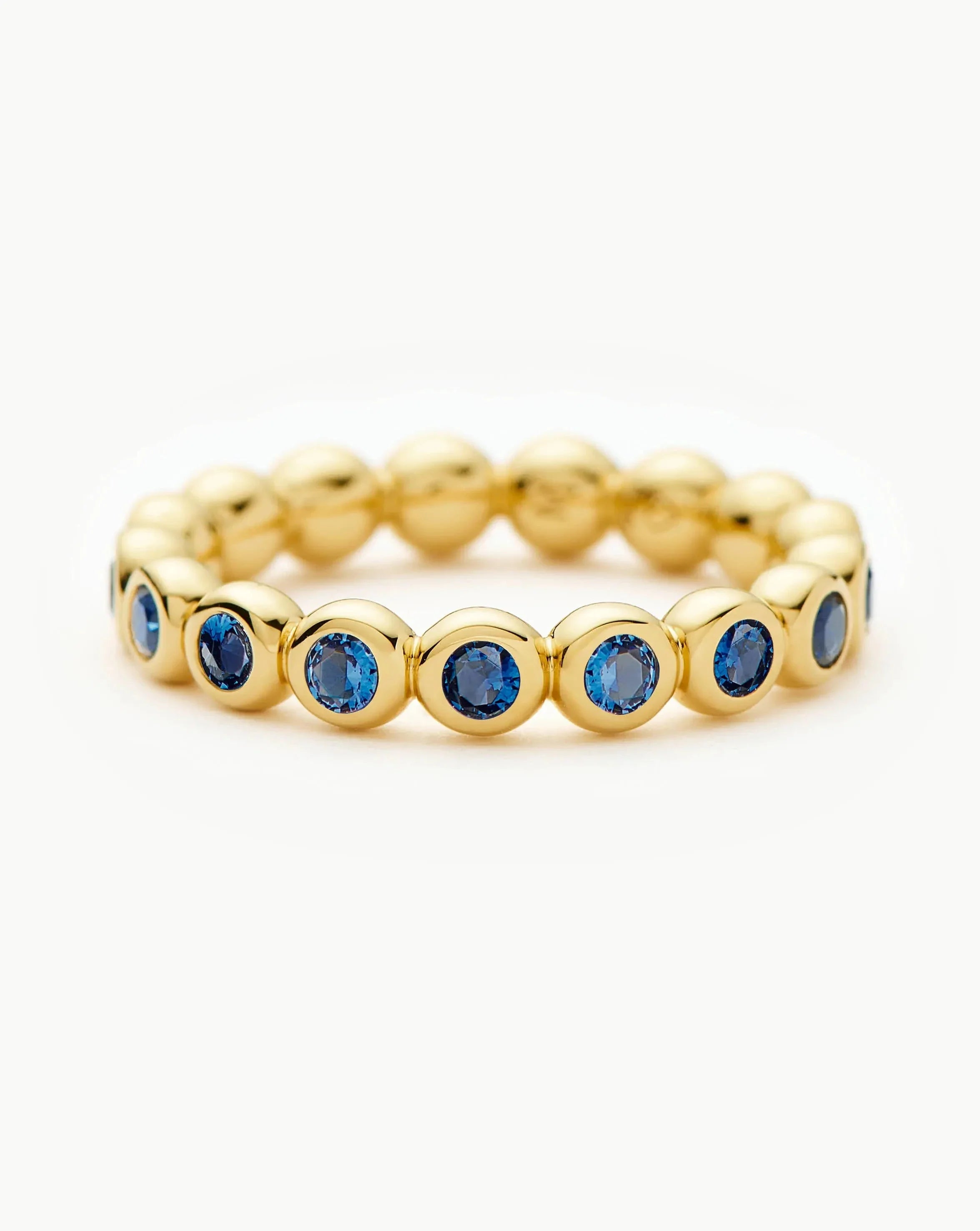 Tennis Eternity Stacking Ring | 18k Gold Vermeil/Sapphire Blue Nano-crystal