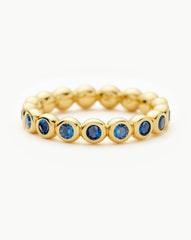 Tennis Eternity Stacking Ring | 18k Gold Vermeil/Sapphire Blue Nano-crystal