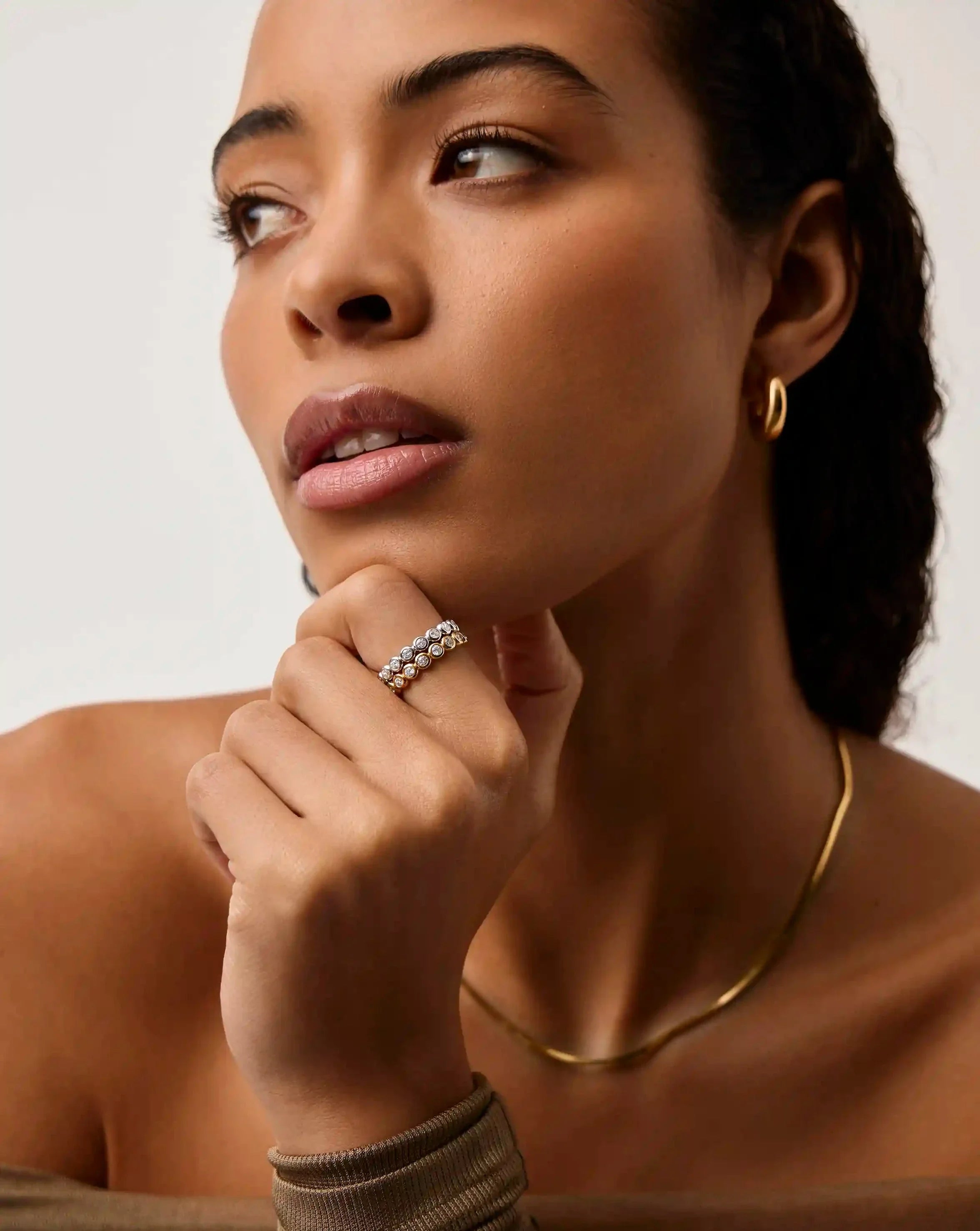 Tennis Eternity Stacking Ring Set | 18k Gold Vermeil/Sterling Silver/Cubic Zirconia