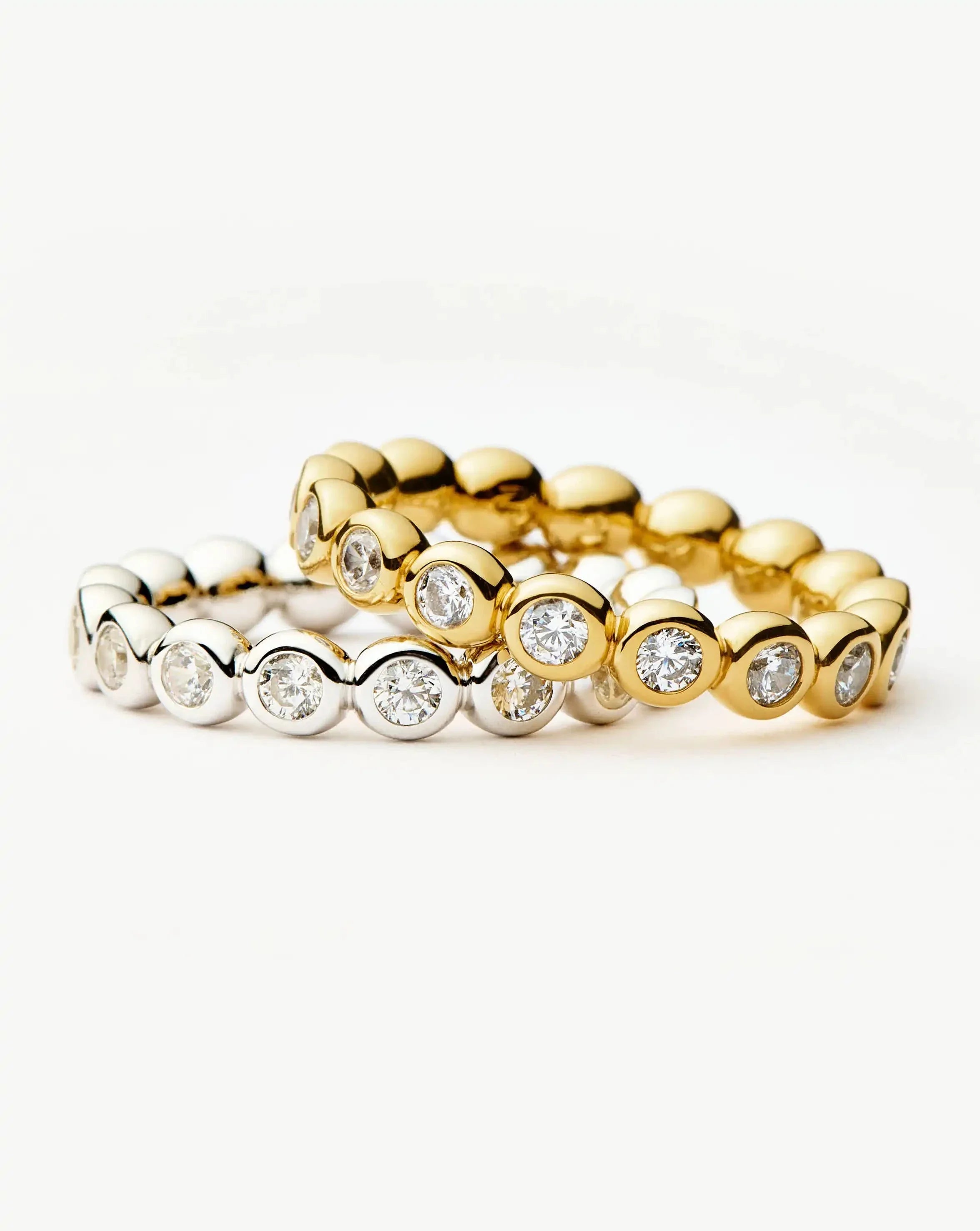 Tennis Eternity Stacking Ring Set | 18k Gold Vermeil/Sterling Silver/Cubic Zirconia