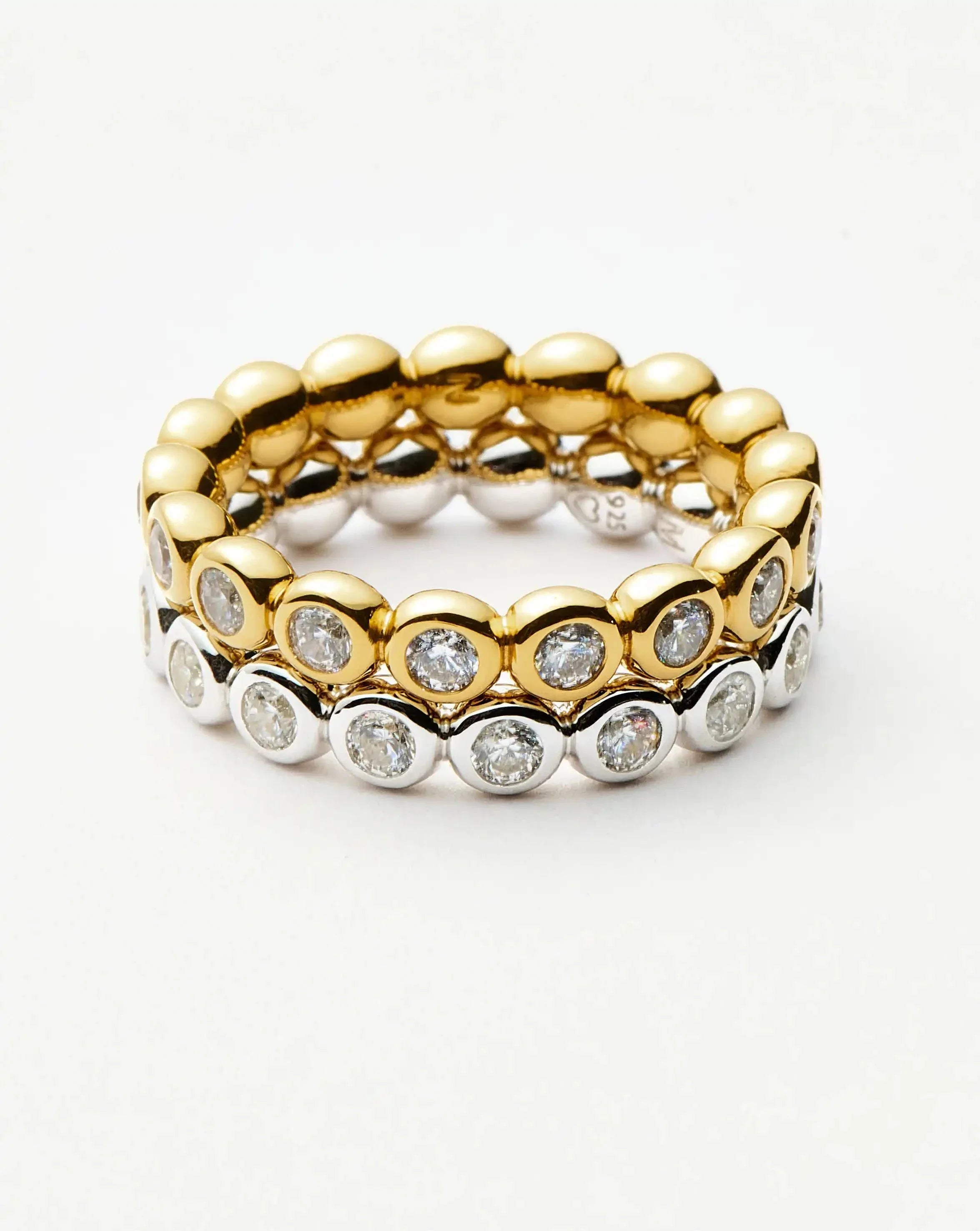 Tennis Eternity Stacking Ring Set | 18k Gold Vermeil/Sterling Silver/Cubic Zirconia