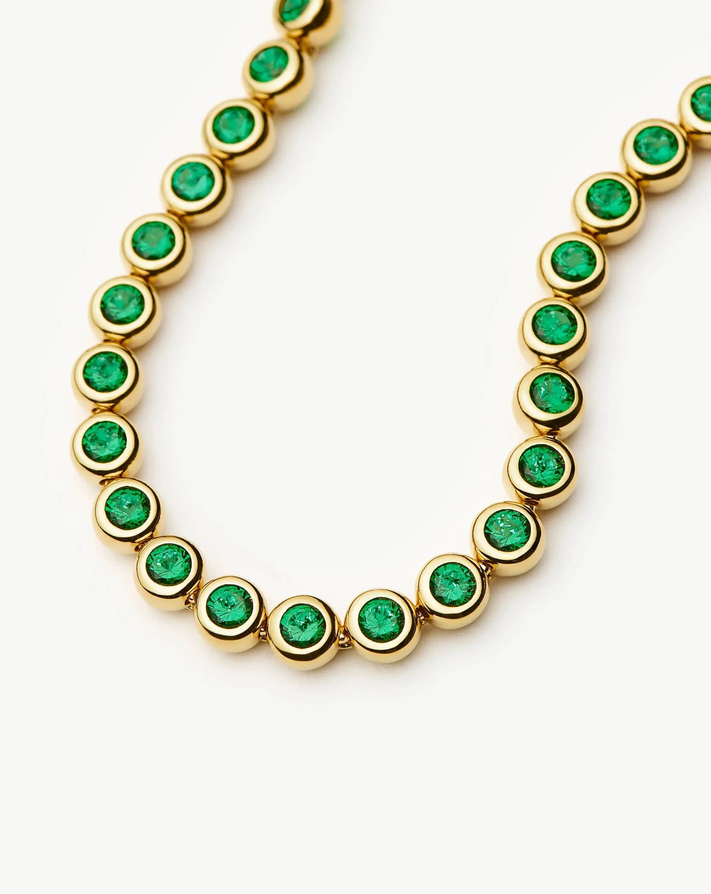 Tennis Round Bracelet | 18k Gold Vermeil/Emerald Green Nano-crystal