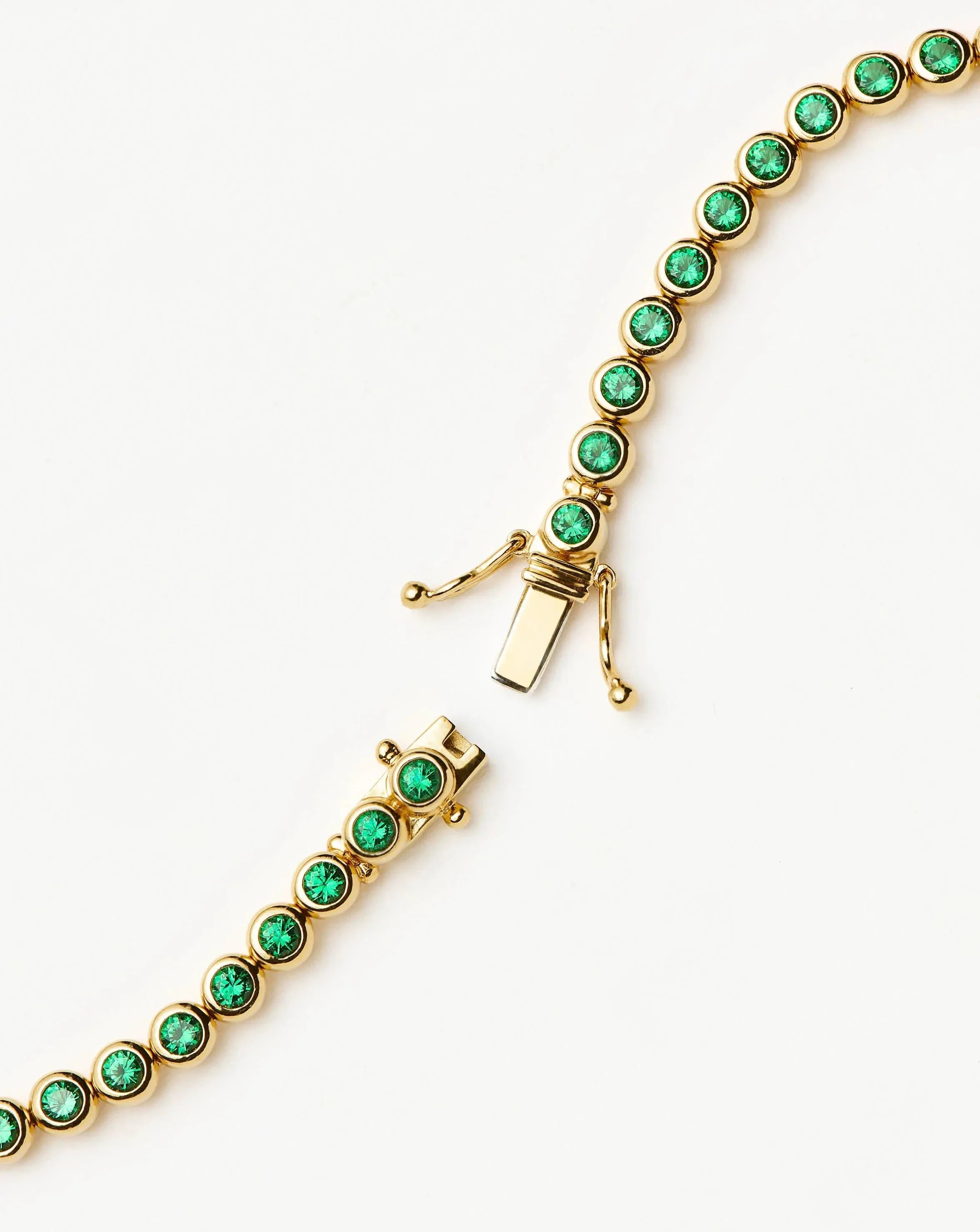 Tennis Round Bracelet | 18k Gold Vermeil/Emerald Green Nano-crystal