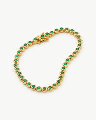Tennis Round Bracelet | 18k Gold Vermeil/Emerald Green Nano-crystal
