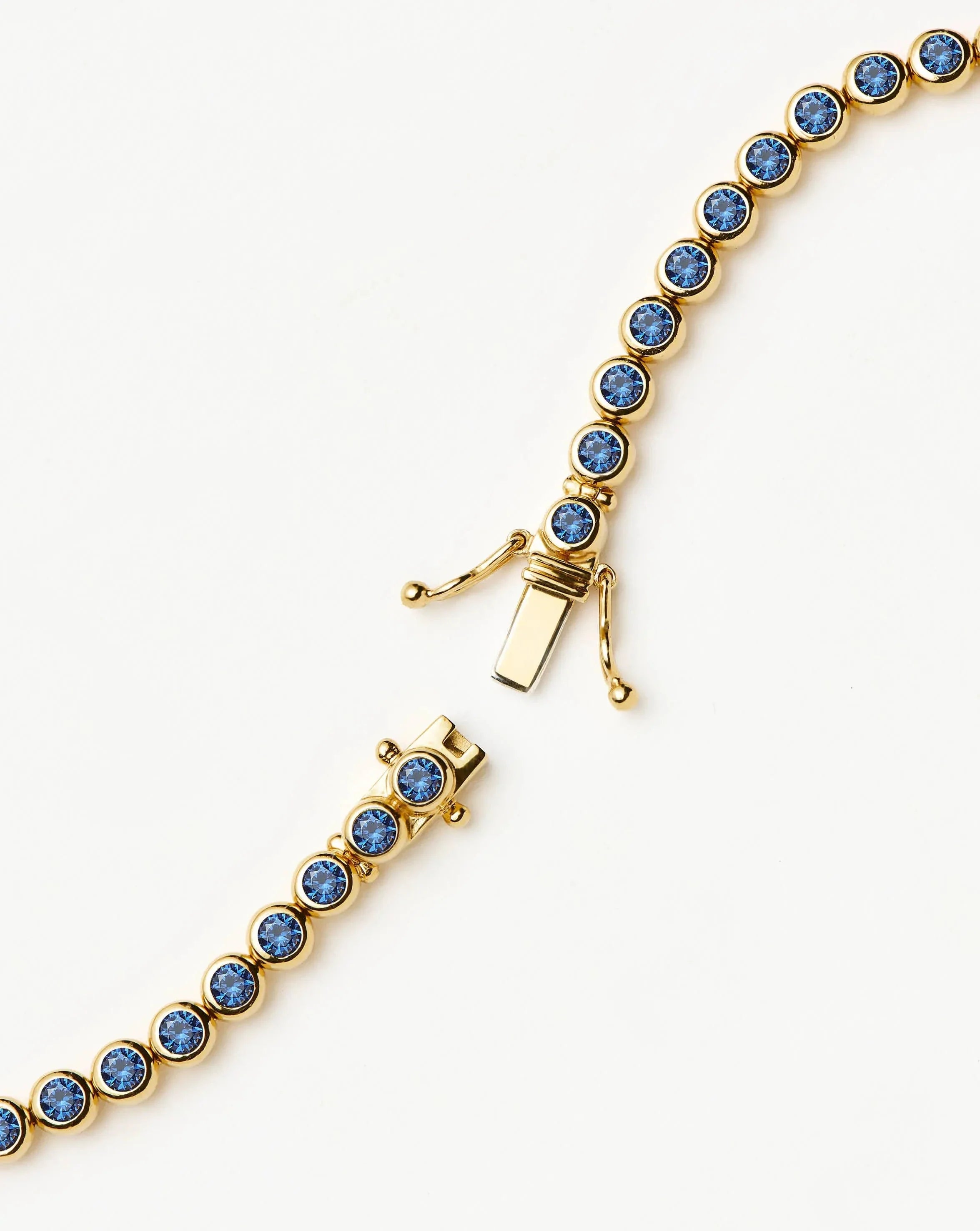 Tennis Round Bracelet | 18k Gold Vermeil/Sapphire Blue Nano-crystal