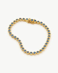 Tennis Round Bracelet | 18k Gold Vermeil/Sapphire Blue Nano-crystal
