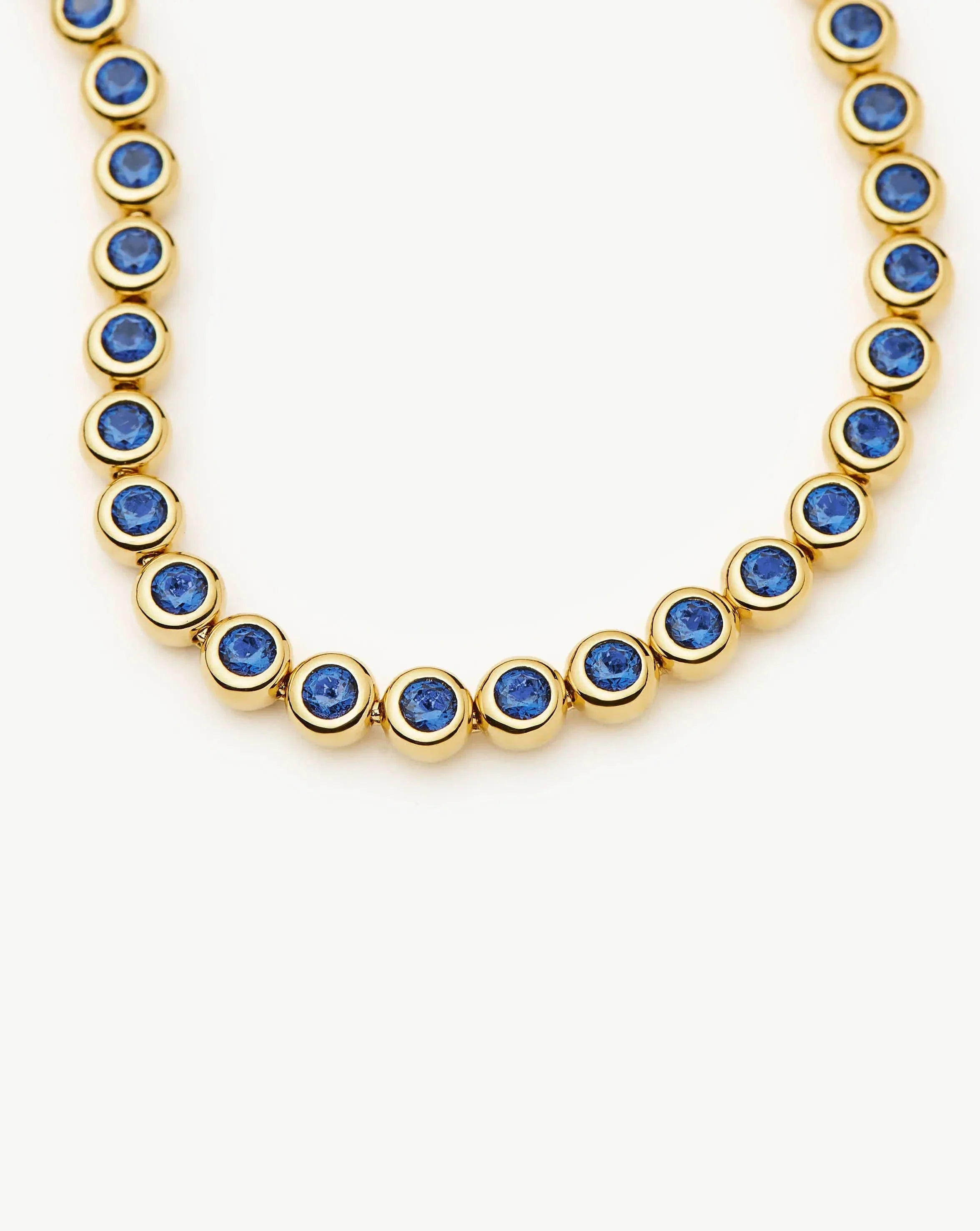 Tennis Round Bracelet | 18k Gold Vermeil/Sapphire Blue Nano-crystal