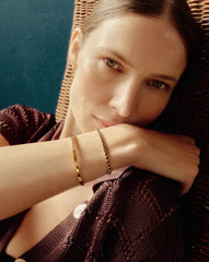 Tennis Round Bracelet | 18k Gold Vermeil/Sapphire Blue Nano-crystal