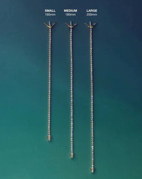 Tennis Round Bracelet | 18k Gold Vermeil/Sapphire Blue Nano-crystal