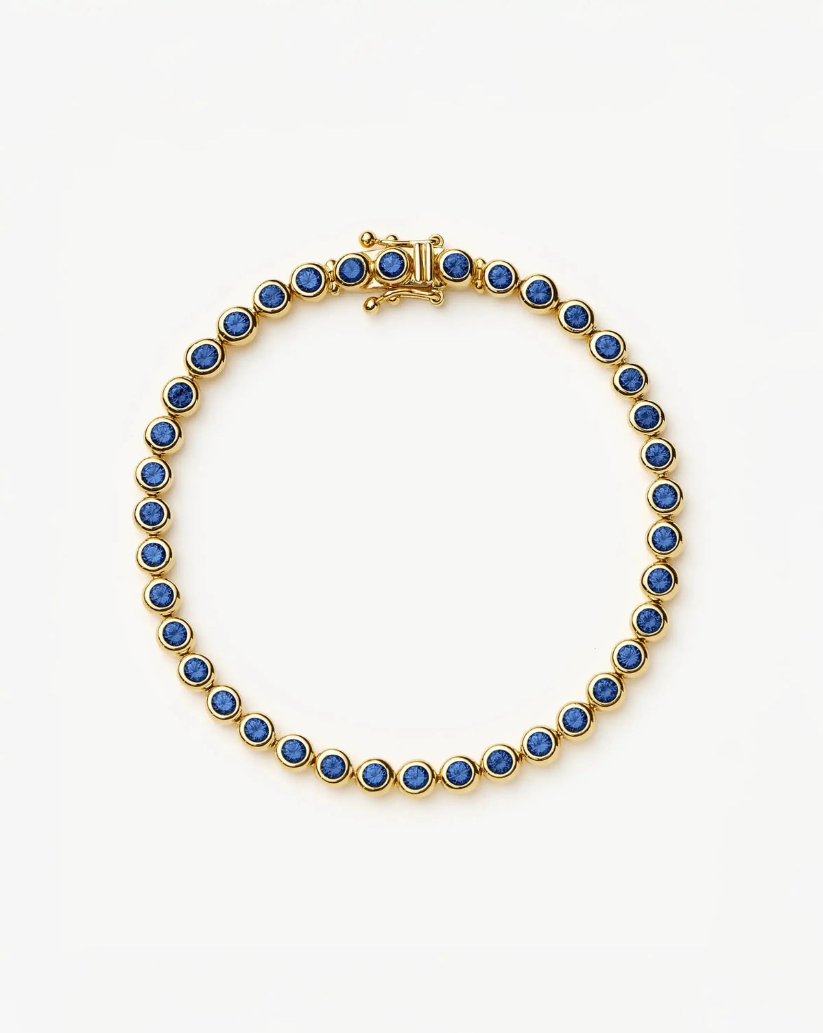 Tennis Round Bracelet | 18k Gold Vermeil/Sapphire Blue Nano-crystal