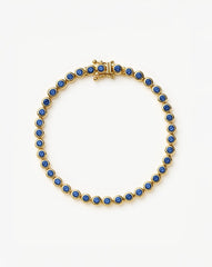 Tennis Round Bracelet | 18k Gold Vermeil/Sapphire Blue Nano-crystal