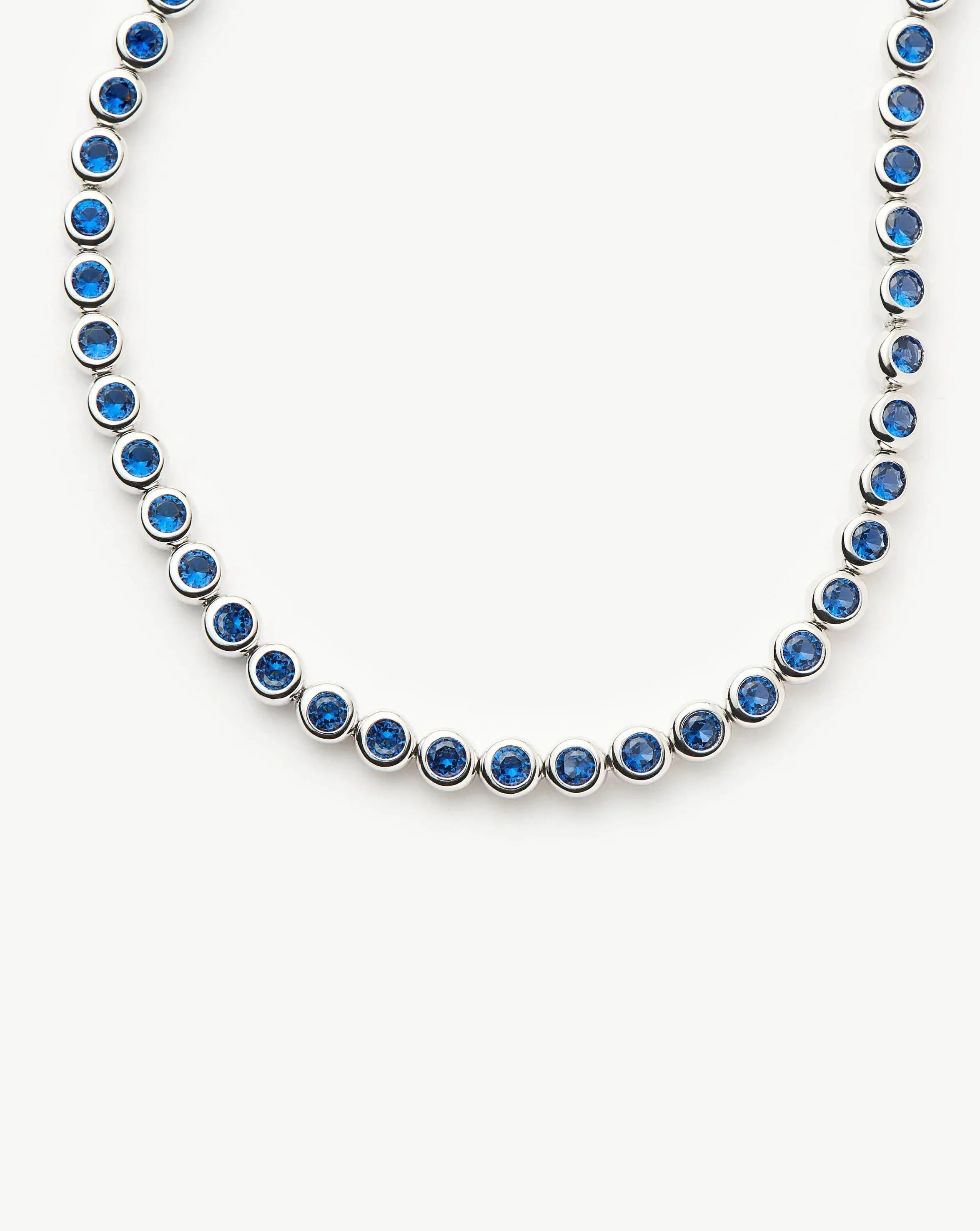 Tennis Round Bracelet | Sterling Silver/Sapphire Blue Nano-crystal