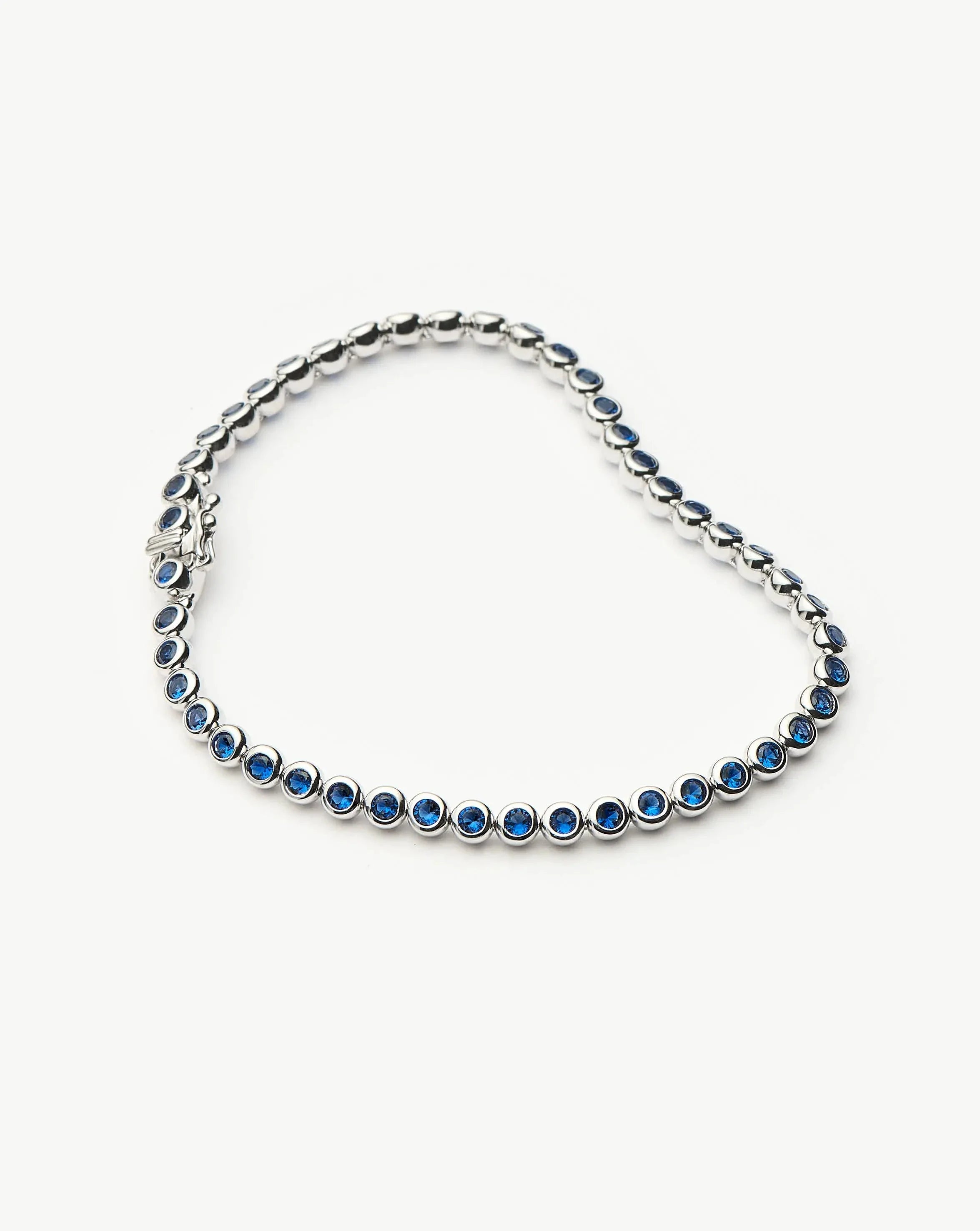Tennis Round Bracelet | Sterling Silver/Sapphire Blue Nano-crystal