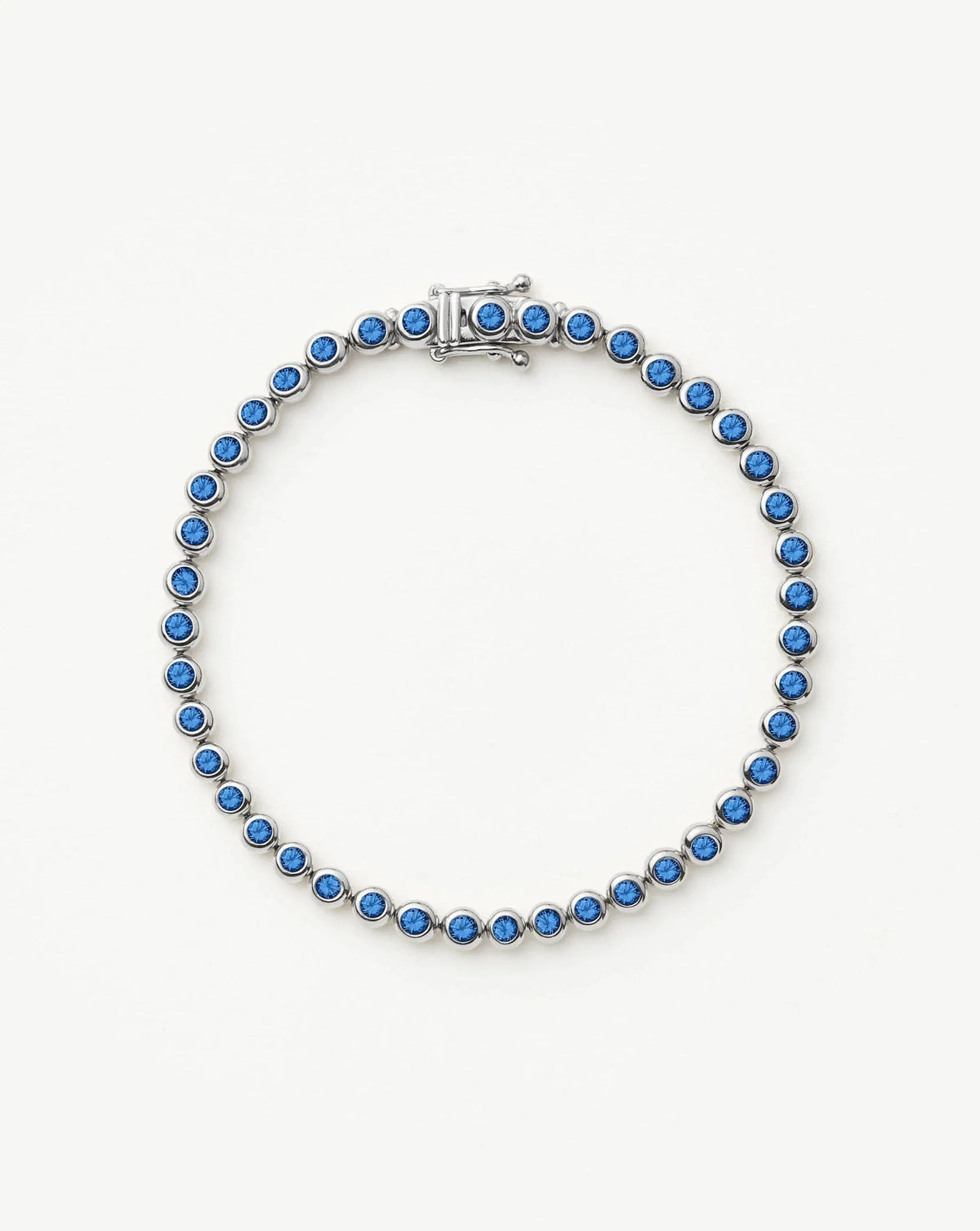 Tennis Round Bracelet | Sterling Silver/Sapphire Blue Nano-crystal