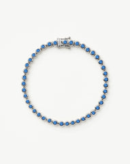 Tennis Round Bracelet | Sterling Silver/Sapphire Blue Nano-crystal