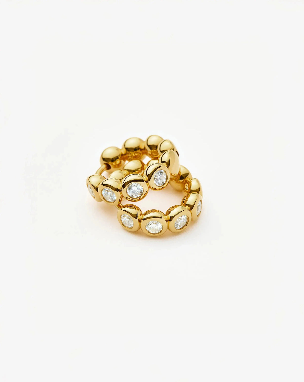 Tennis Small Hoop Earrings| 18k Gold Vermeil Cubic Zirconia