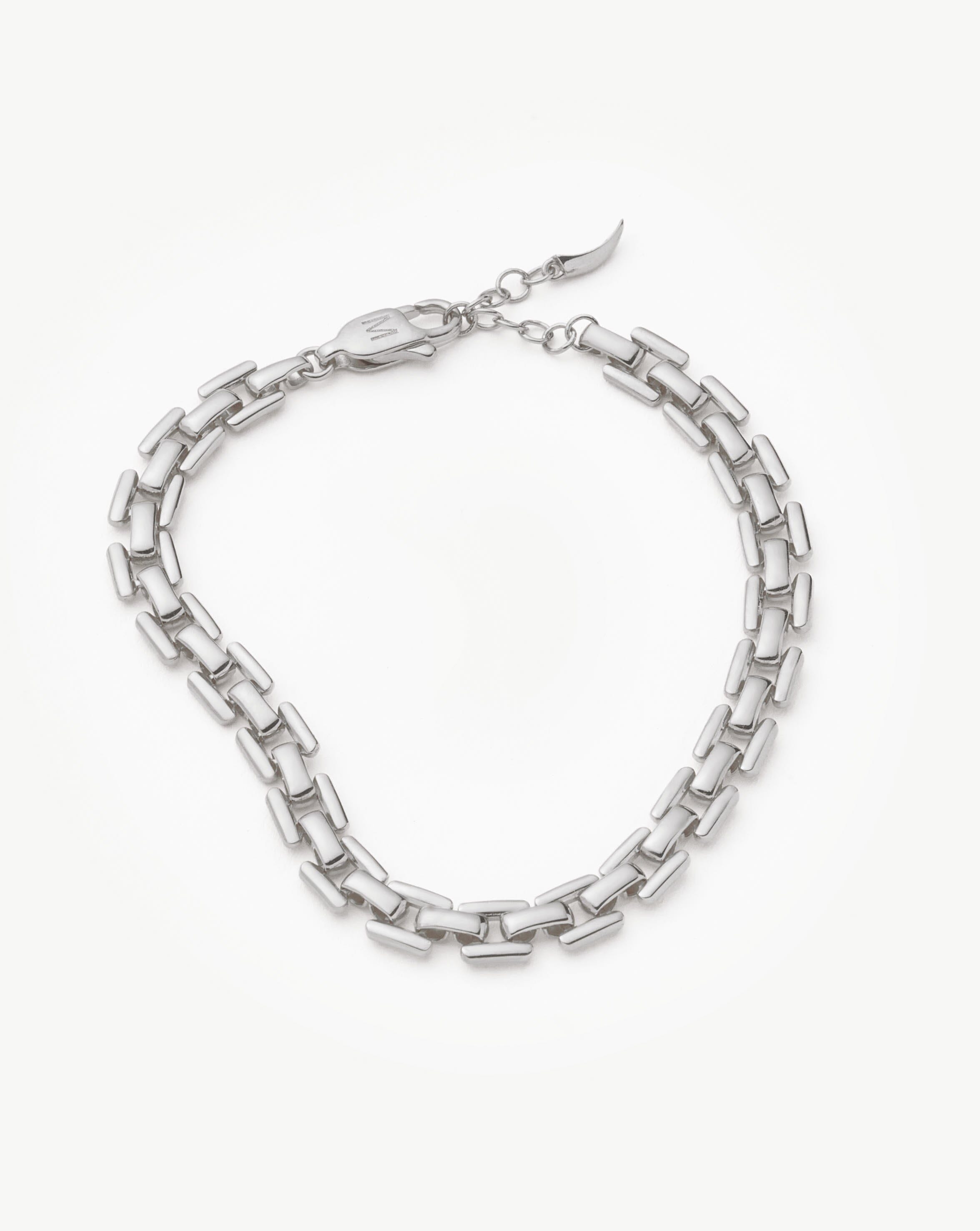 Timepiece Link Chain Bracelet | Silver Plated