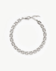 Timepiece Link Chain Bracelet | Silver Plated