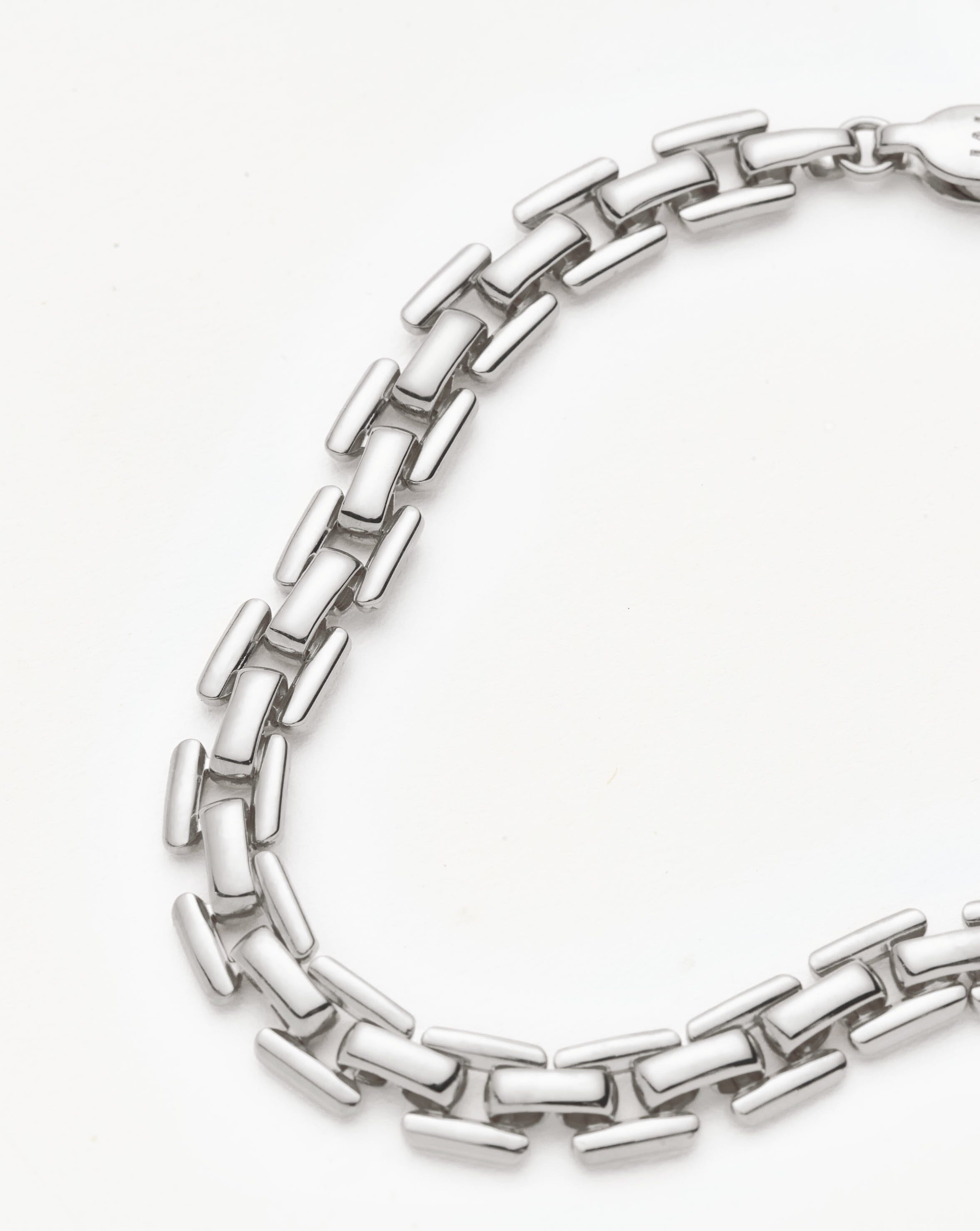 Timepiece Link Chain Bracelet | Silver Plated