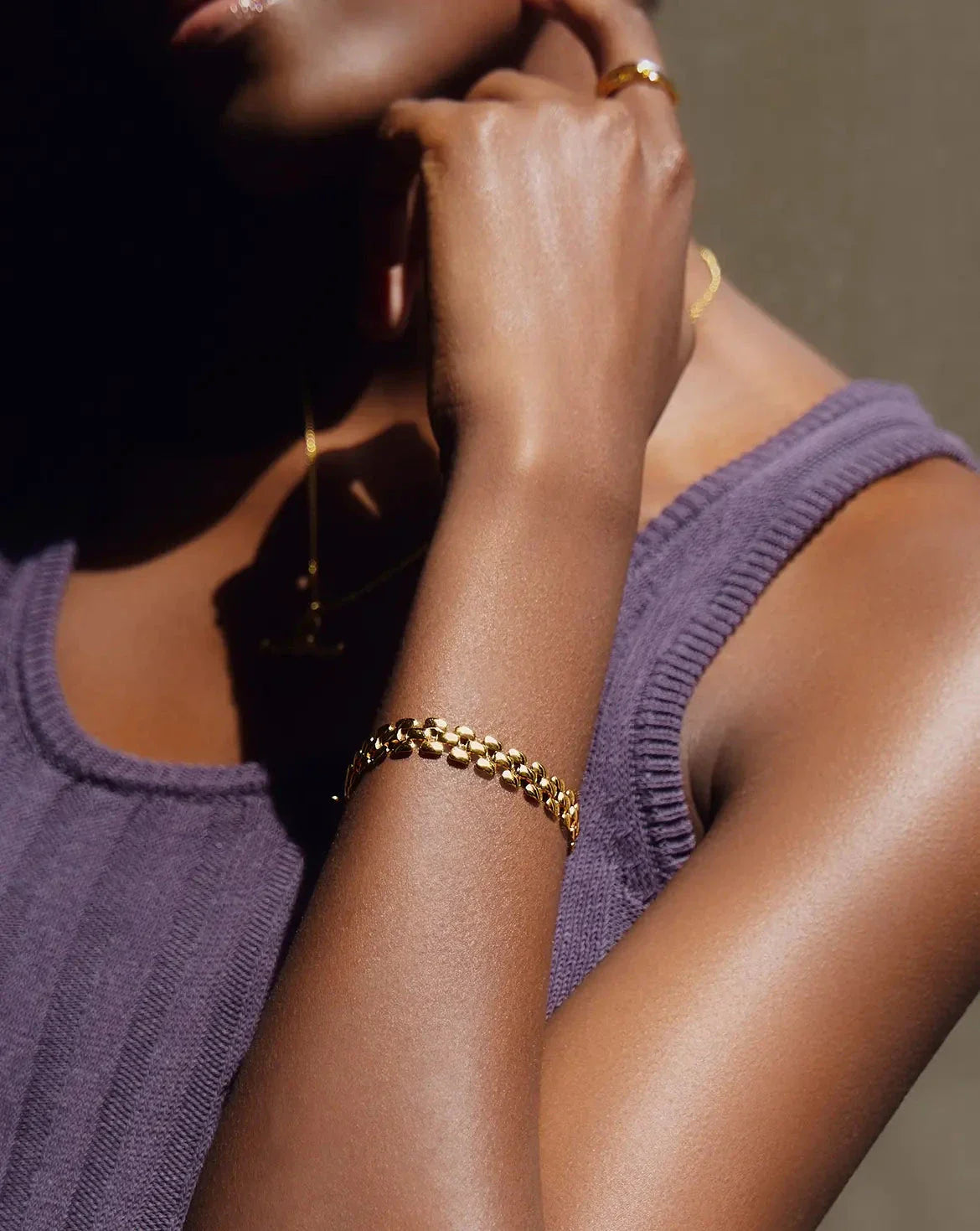 Timepiece Wide Chain Bracelet | 18k Gold Plated
