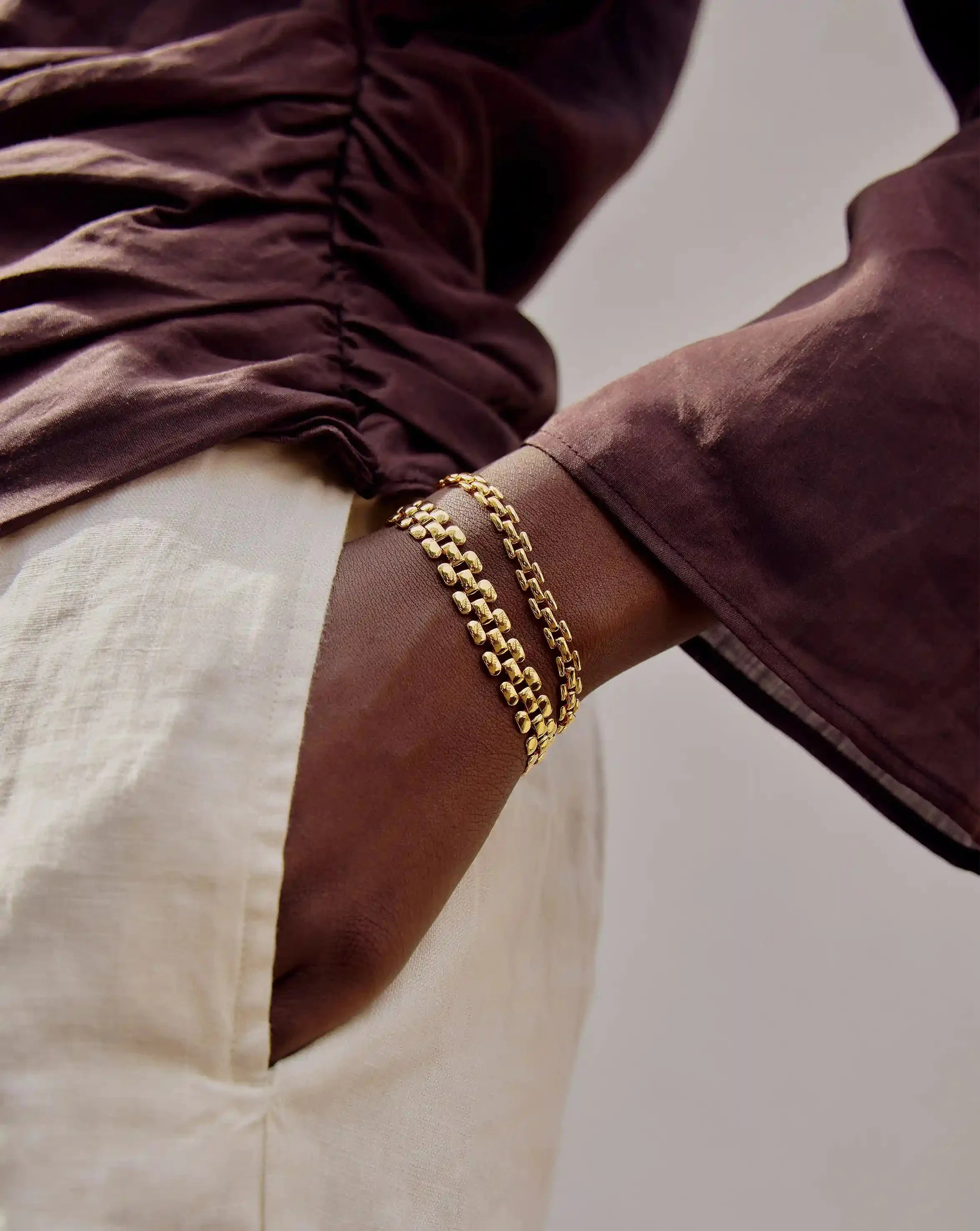 Timepiece Wide Chain Bracelet | 18k Gold Plated