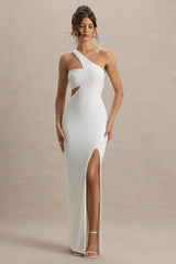 Matiya | White Asymmetric Cut-Out Split Maxi Dress