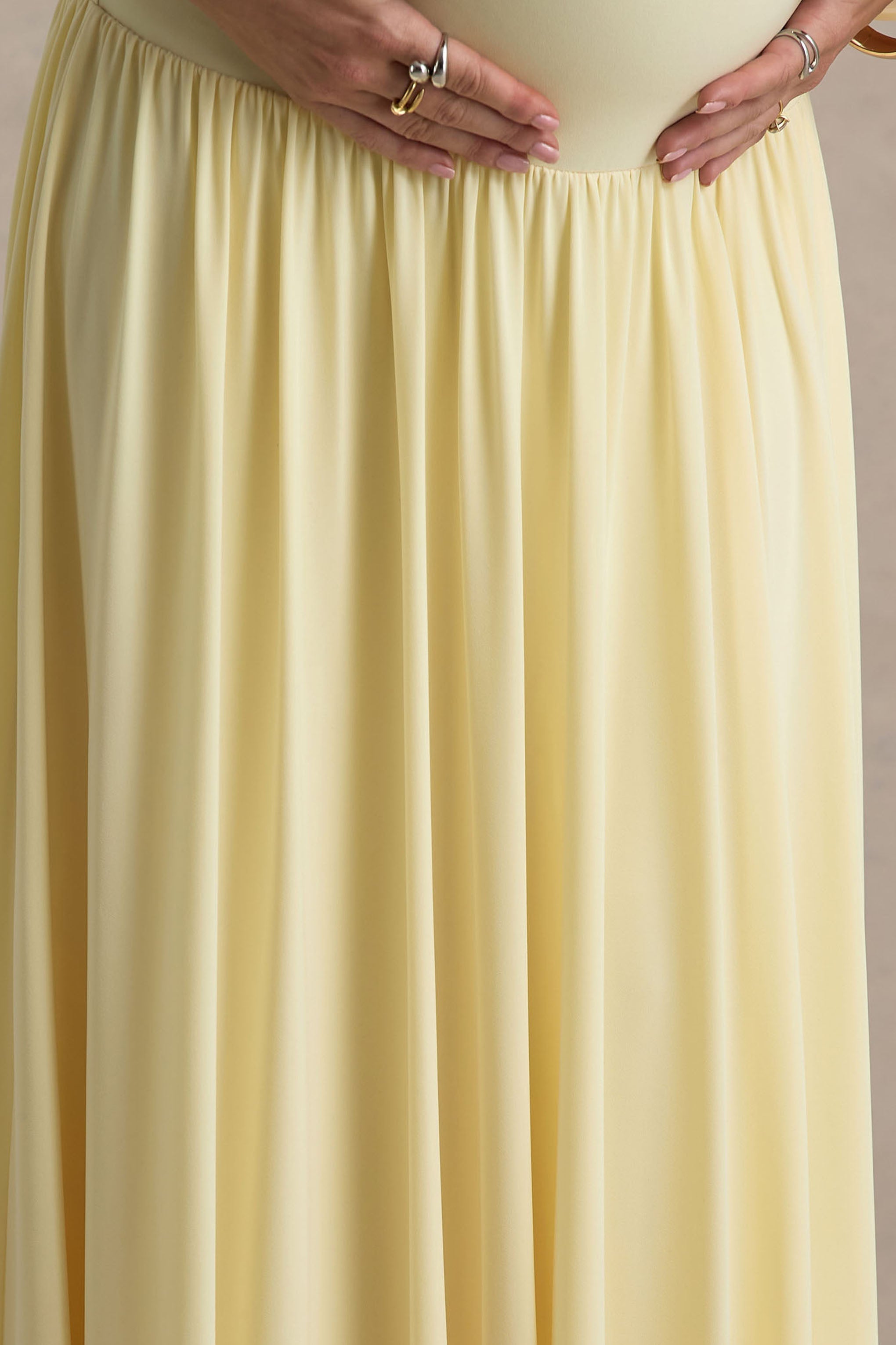 Outline | Lemon Maternity Maxi Dress With Draped Skirt