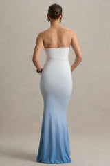 Sharnie | Blue Ombre Strapless Maternity Maxi Dress