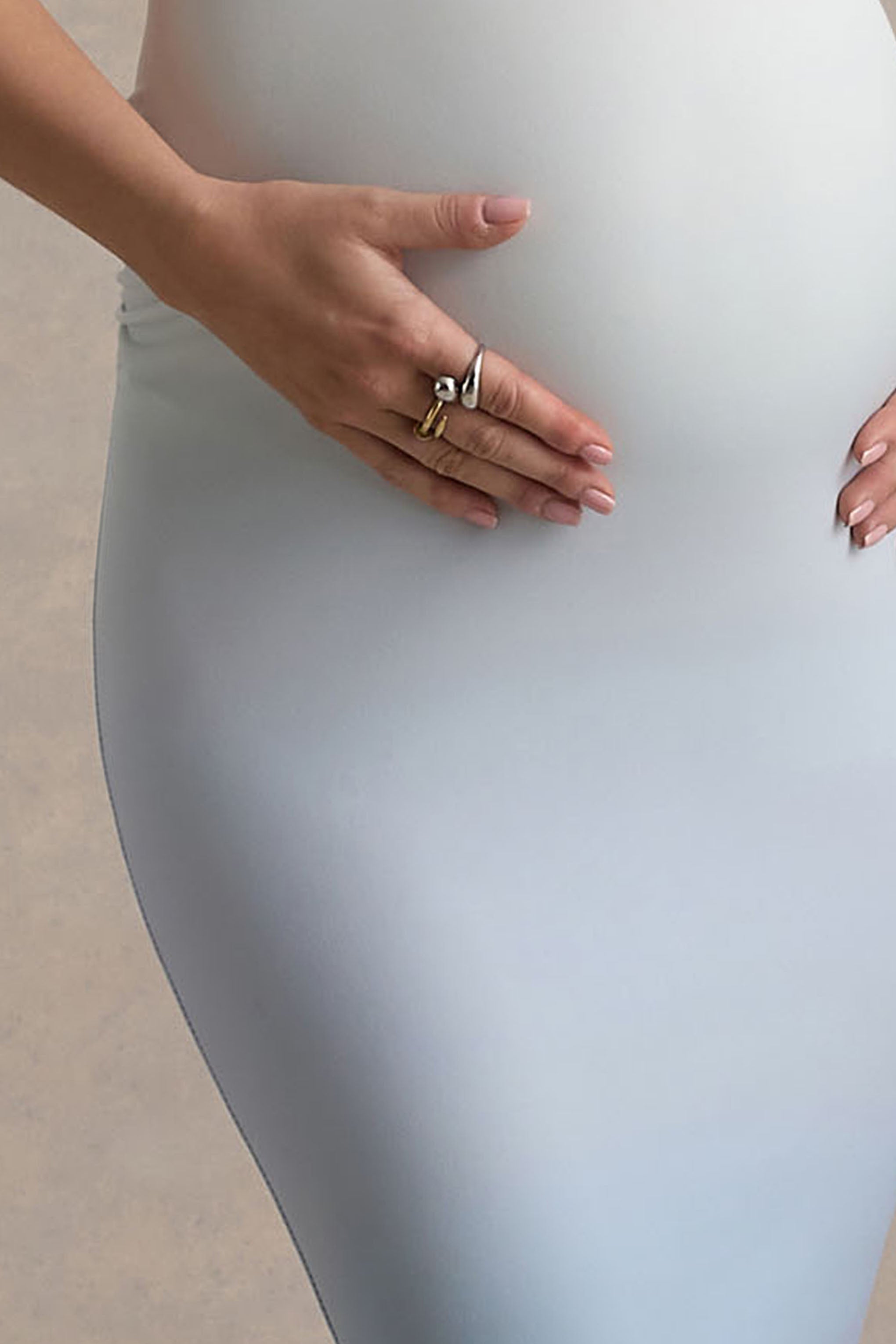 Sharnie | Blue Ombre Strapless Maternity Maxi Dress