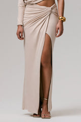 Marlena | Stone Twisted Split Maxi Skirt