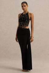 Joi | Black Maxi Skirt With Sash Detail