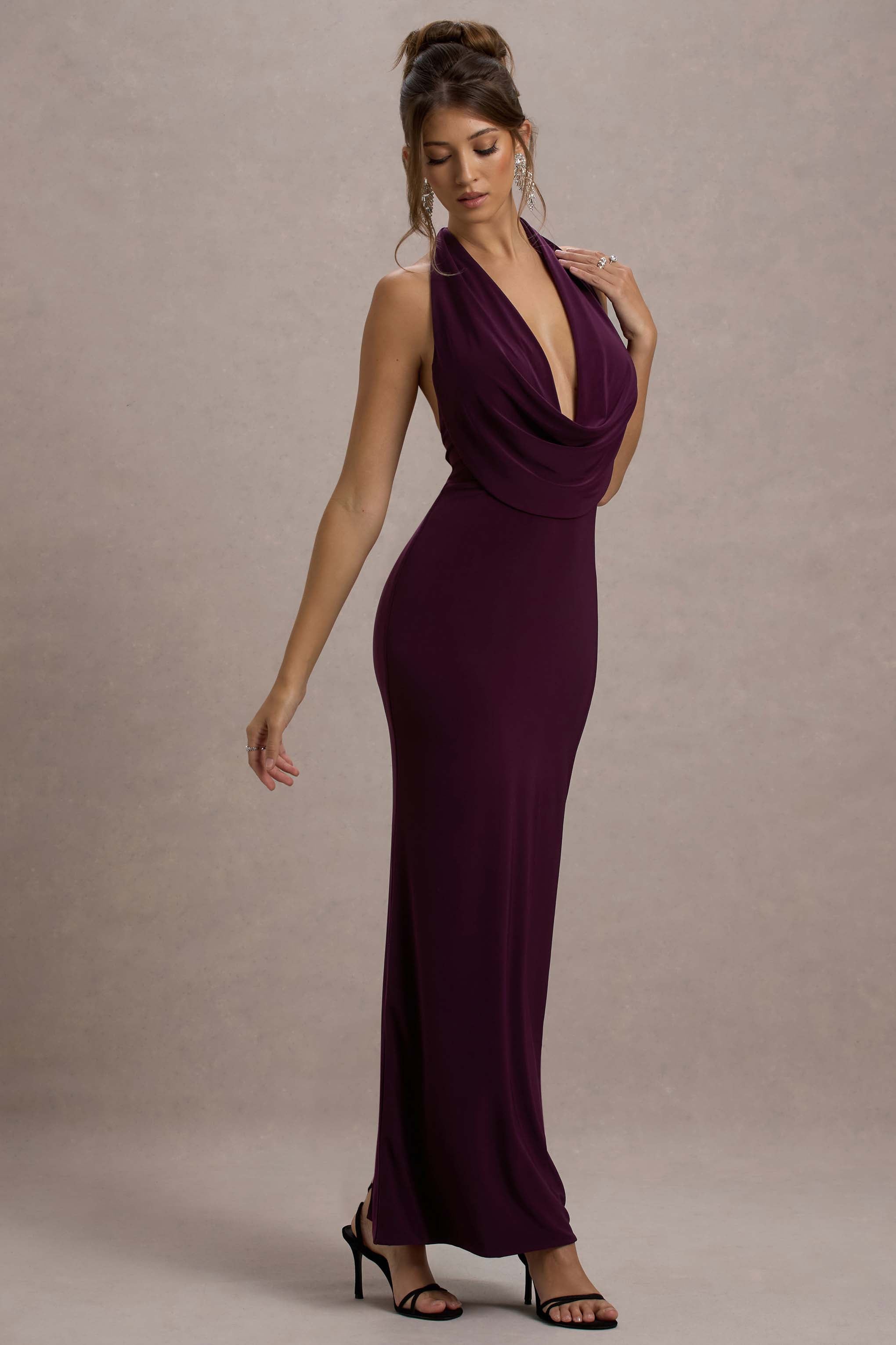 Edessa | Port Plunge-Neck Maxi Dress