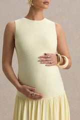 Outline | Lemon Maternity Maxi Dress With Draped Skirt