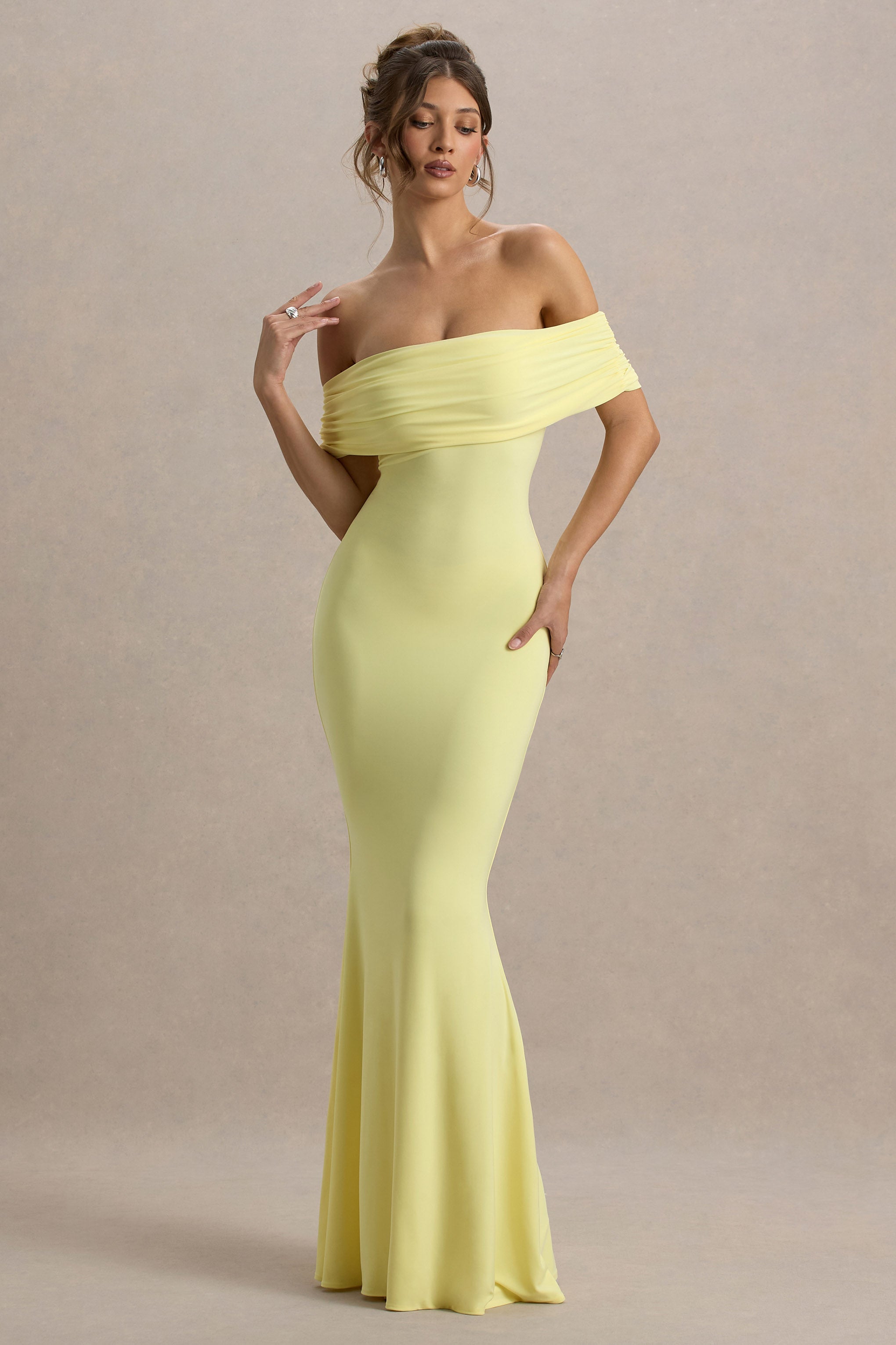 Cloe | Yellow Bardot Maxi Dress