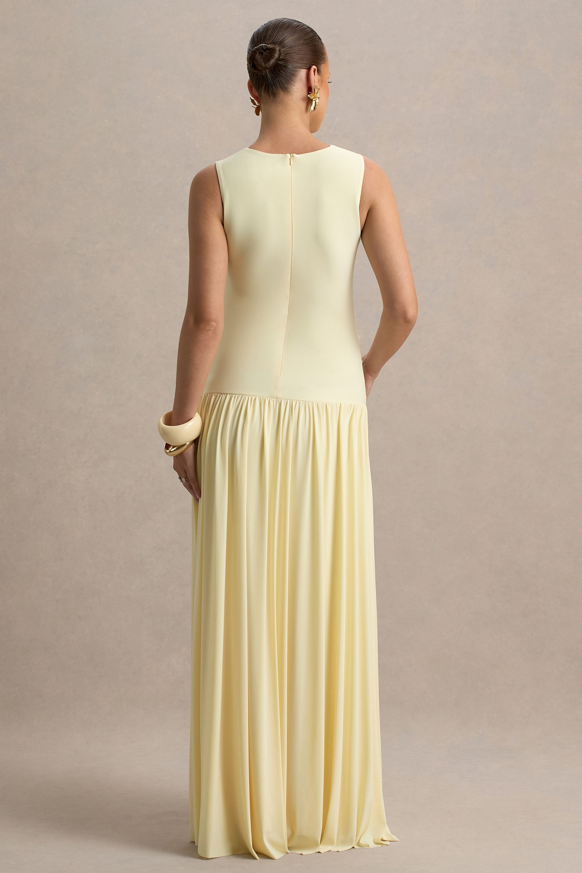 Outline | Lemon Maternity Maxi Dress With Draped Skirt