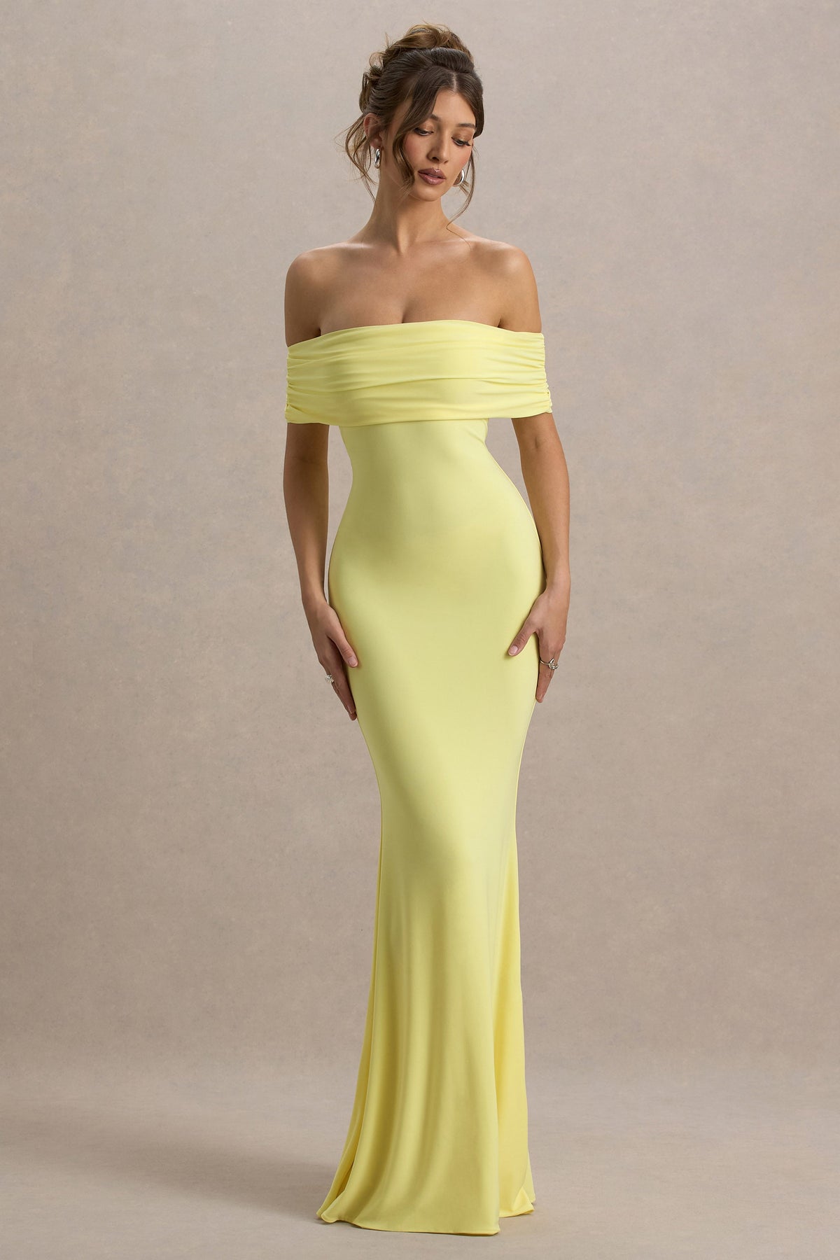 Cloe | Yellow Bardot Maxi Dress