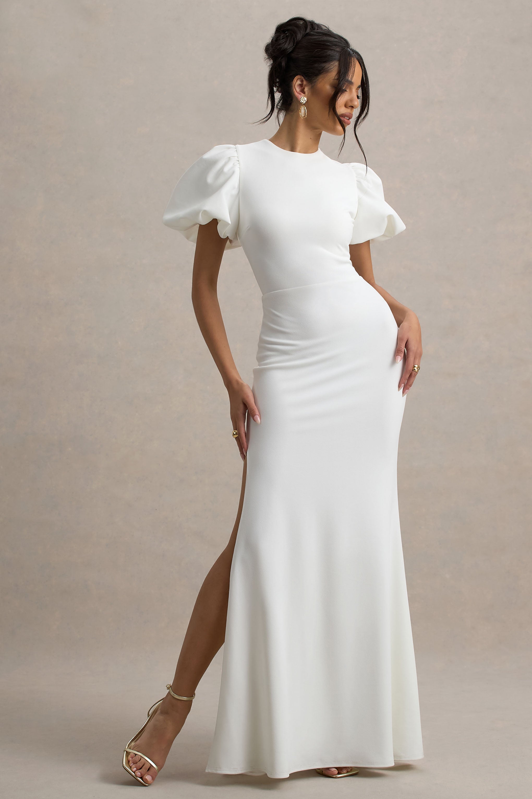 Love Letters | White Puff-Sleeve Maxi Dress