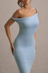 Lita | Powder Blue Twisted Asymmetric Maxi Dress